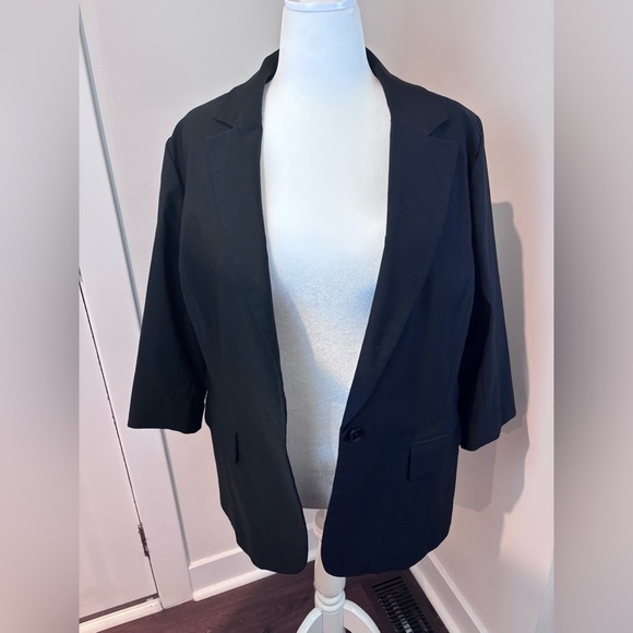 Torrid Plus Size 3 (3X / 22) Black One-Button Blazer Jacket Career Workwear - Picture 12 of 16